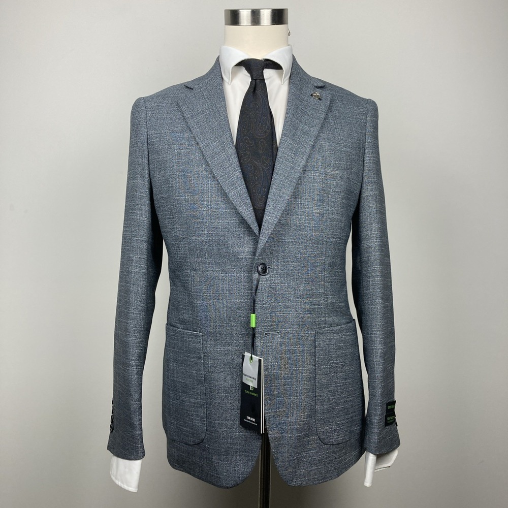 Tom Baine Men's Slim-Fit Sport Coat Blazer Jacket Size 38S Grey